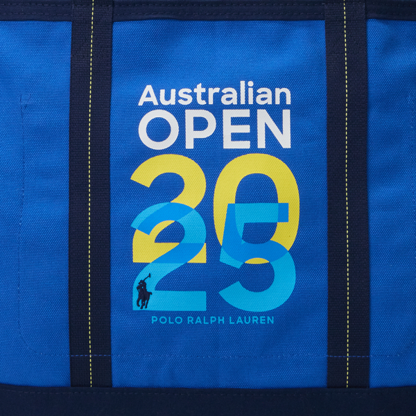 Blue Multi Australian Open Canvas Tote Bag Polo Ralph Lauren 6
