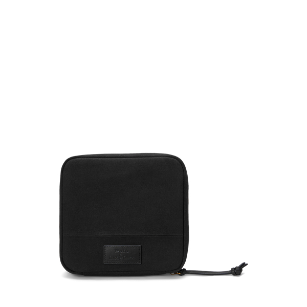 Black/Black Pochette rembourrée en toile bordée cuir Polo Ralph Lauren 1