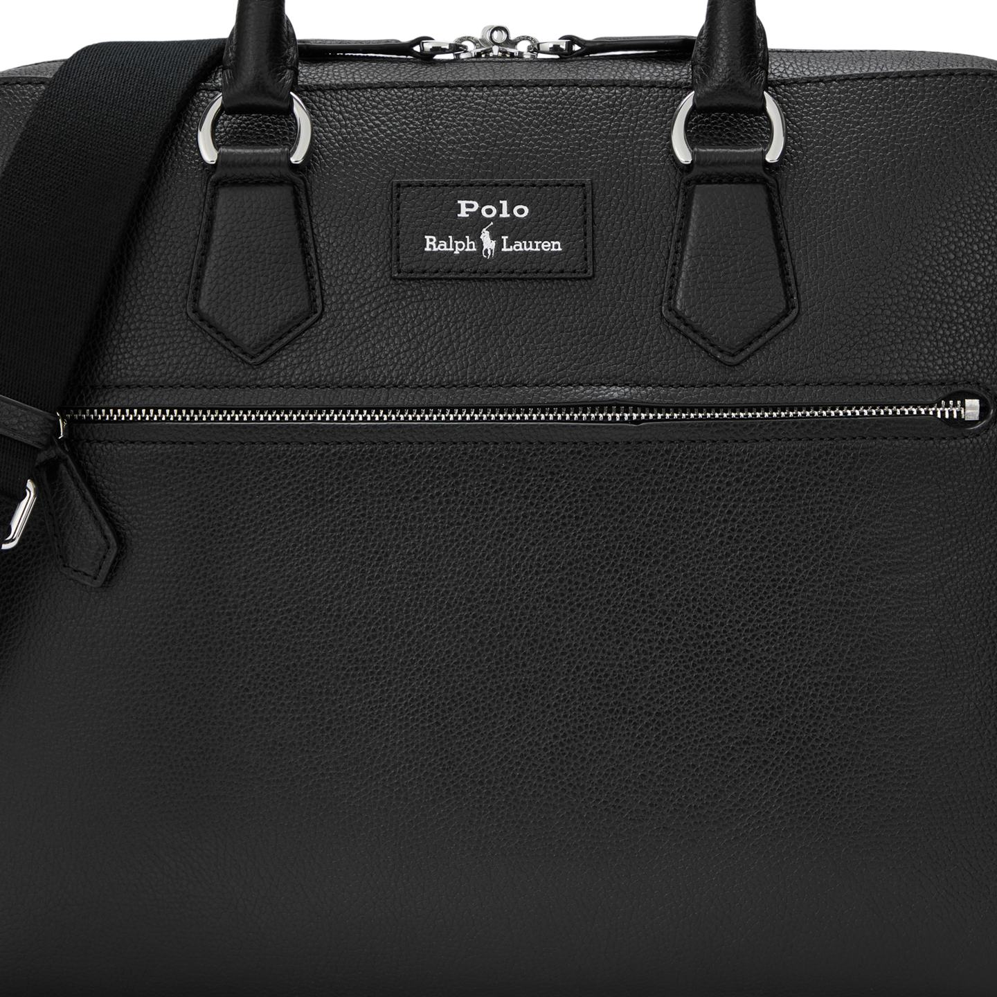 Мужская сумка Ralph Lauren Pebbled Leather Commuter, цвет: Чёрный — фото 3