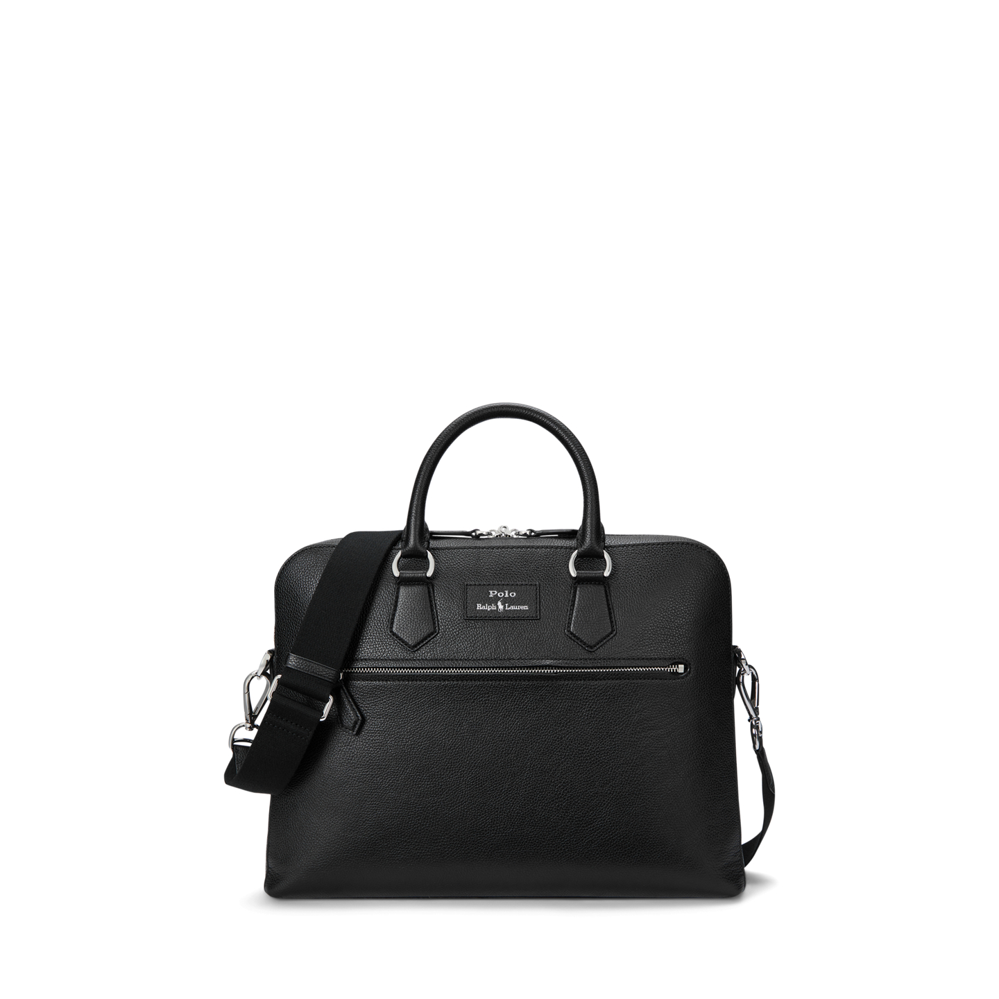 Мужская сумка Ralph Lauren Pebbled Leather Commuter, цвет: Чёрный — фото 5