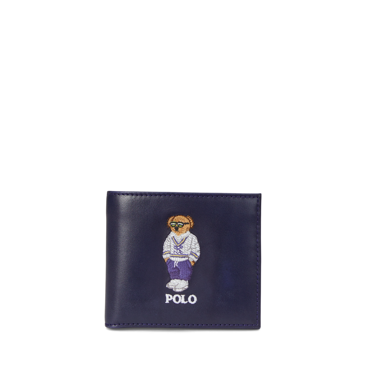 未使用 Polo ポロベア レザー ビルフォールド コイン ウォレット ネイビー s7-AI405962466001_lifestyle?