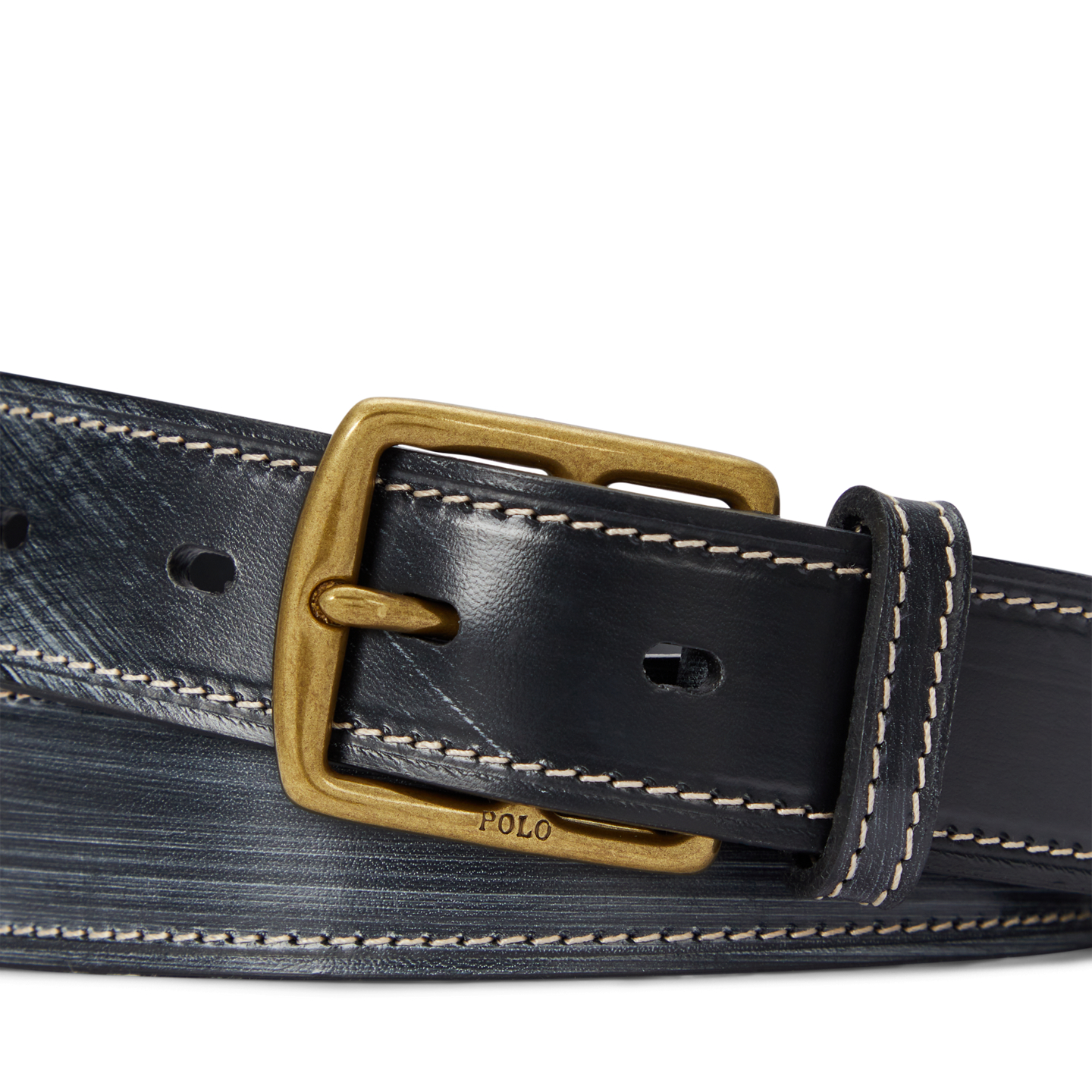 Мужской ремень Ralph Lauren Bridle Leather, цвет: Чёрный — фото 1