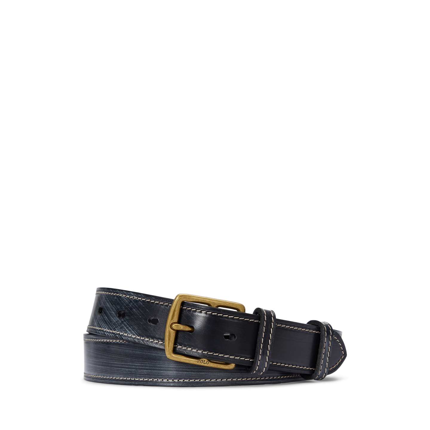 Мужской ремень Ralph Lauren Bridle Leather, цвет: Чёрный — фото 2