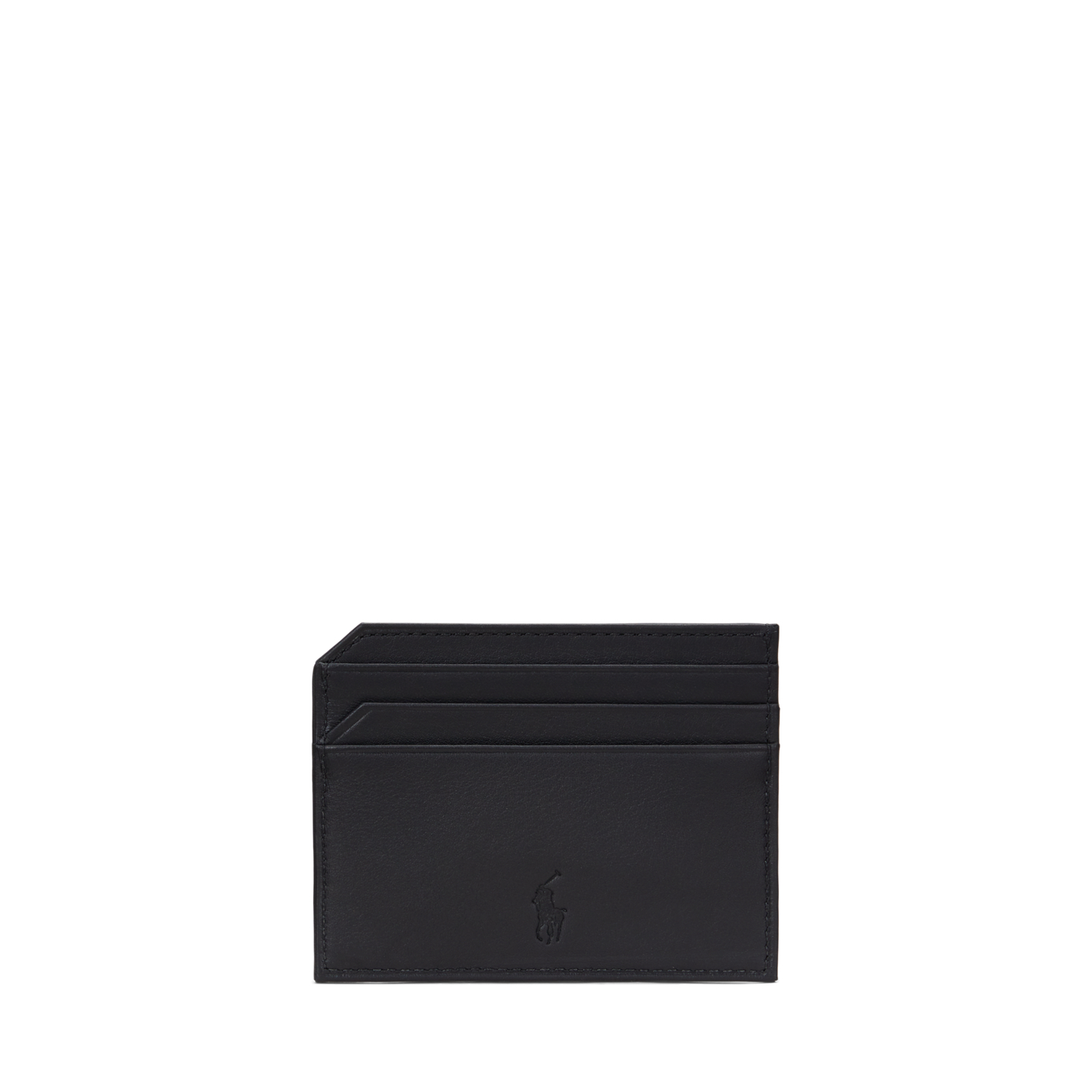 Мужской кошелёк Ralph Lauren Smooth Leather Card Case, цвет: Чёрный — фото 1