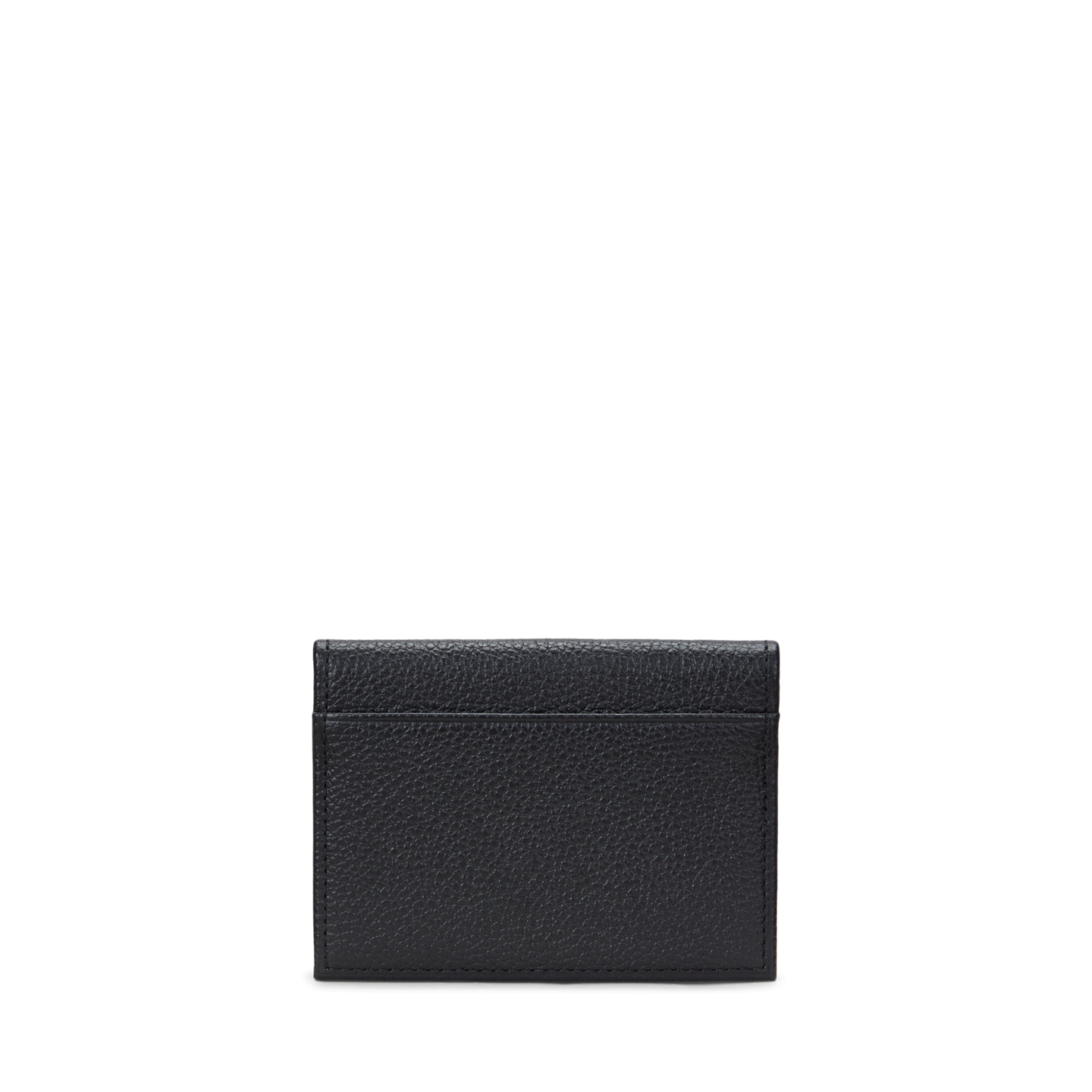 Мужской кошелёк Ralph Lauren Pebbled Leather Folded Card Case, цвет: Чёрный — фото 1