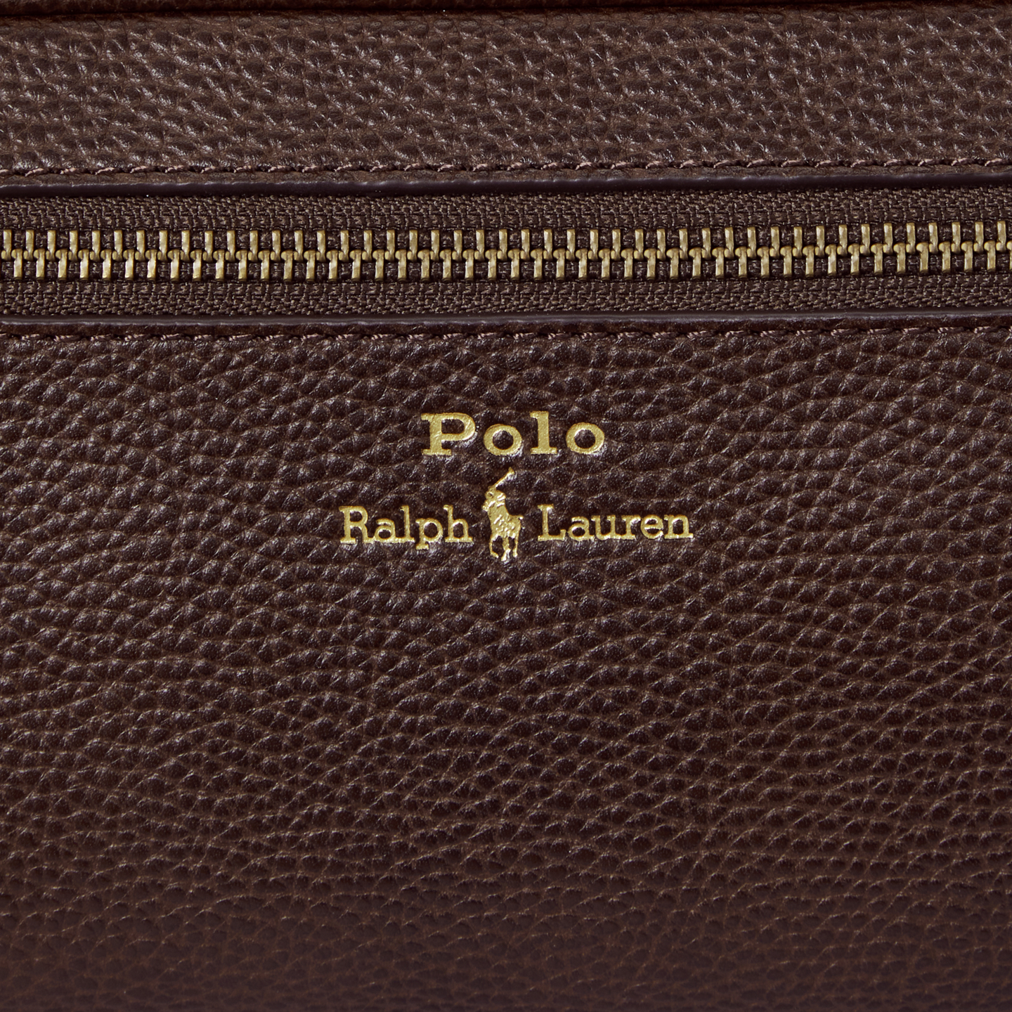 Ralph Lauren Pebbled Leather Travel Case, цвет: Тёмный коричневый — фото 3