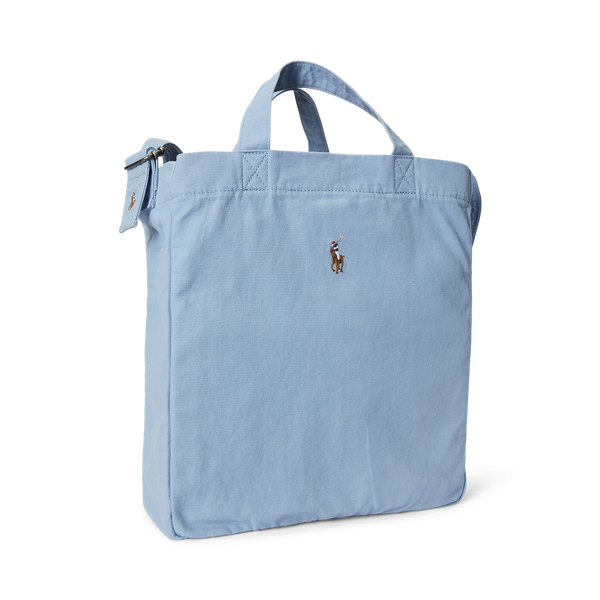 Chambray Blue Canvas Shopper Tote Bag Polo Ralph Lauren 3