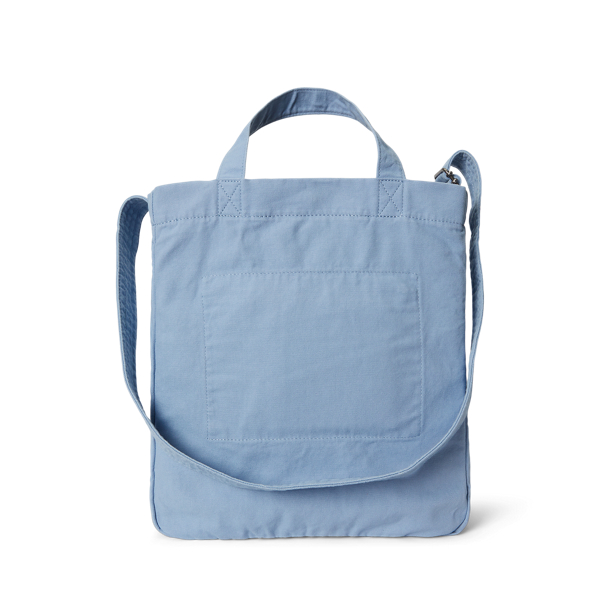 Chambray Blue Canvas Shopper Tote Bag Polo Ralph Lauren 4