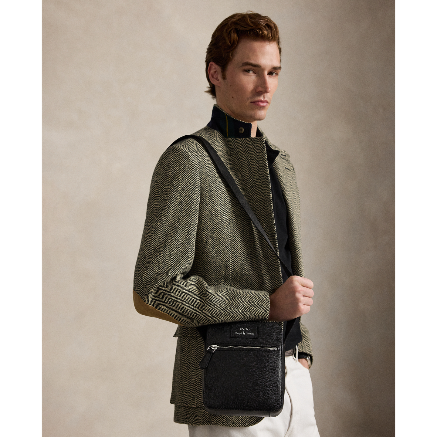 Мужская сумка Ralph Lauren Pebbled Leather Crossbody, цвет: Чёрный — фото 5