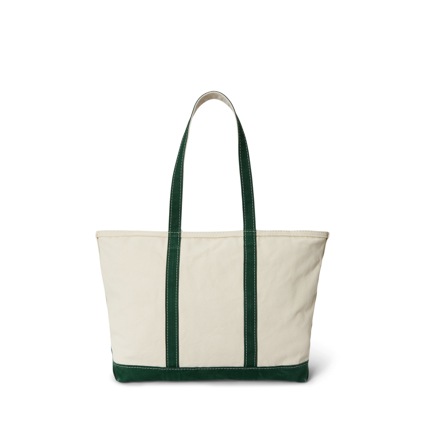 Мужская сумка Ralph Lauren Logo Canvas Medium Tote, цвет: Кремовый / Зелёный — фото 2