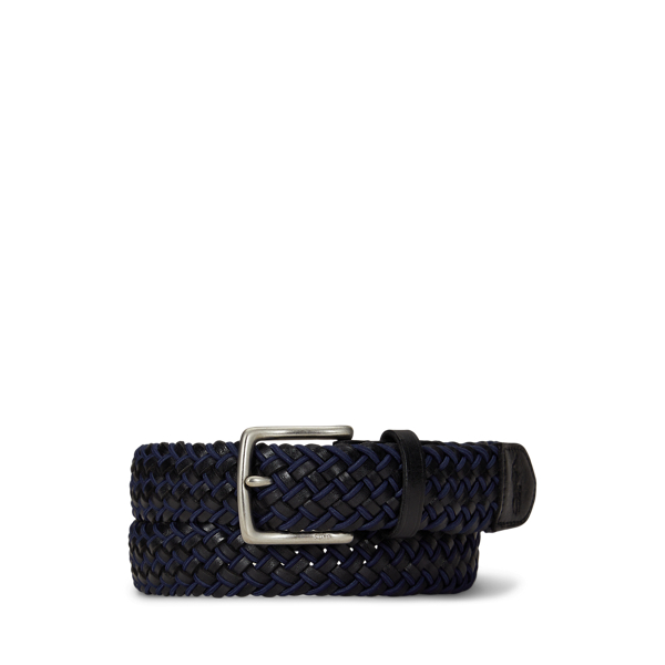 Leather & Braided Cord Woven Belt