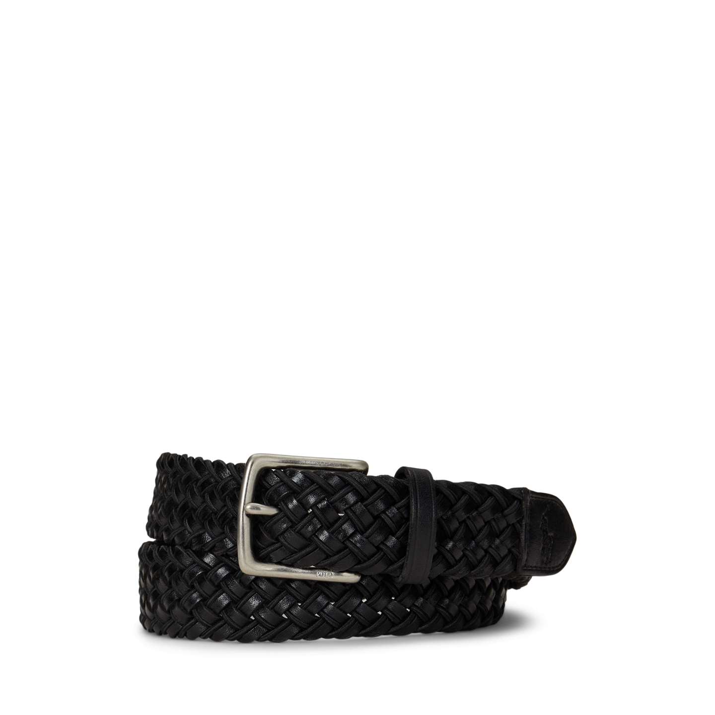 Мужской ремень Ralph Lauren Leather & Braided Cord Woven, цвет: Чёрный — фото 2