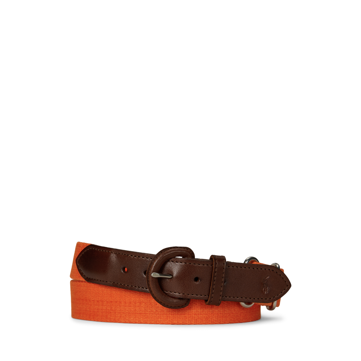 Мужской ремень Ralph Lauren Webbed Cotton & Leather, цвет: Оранжевый — фото 2