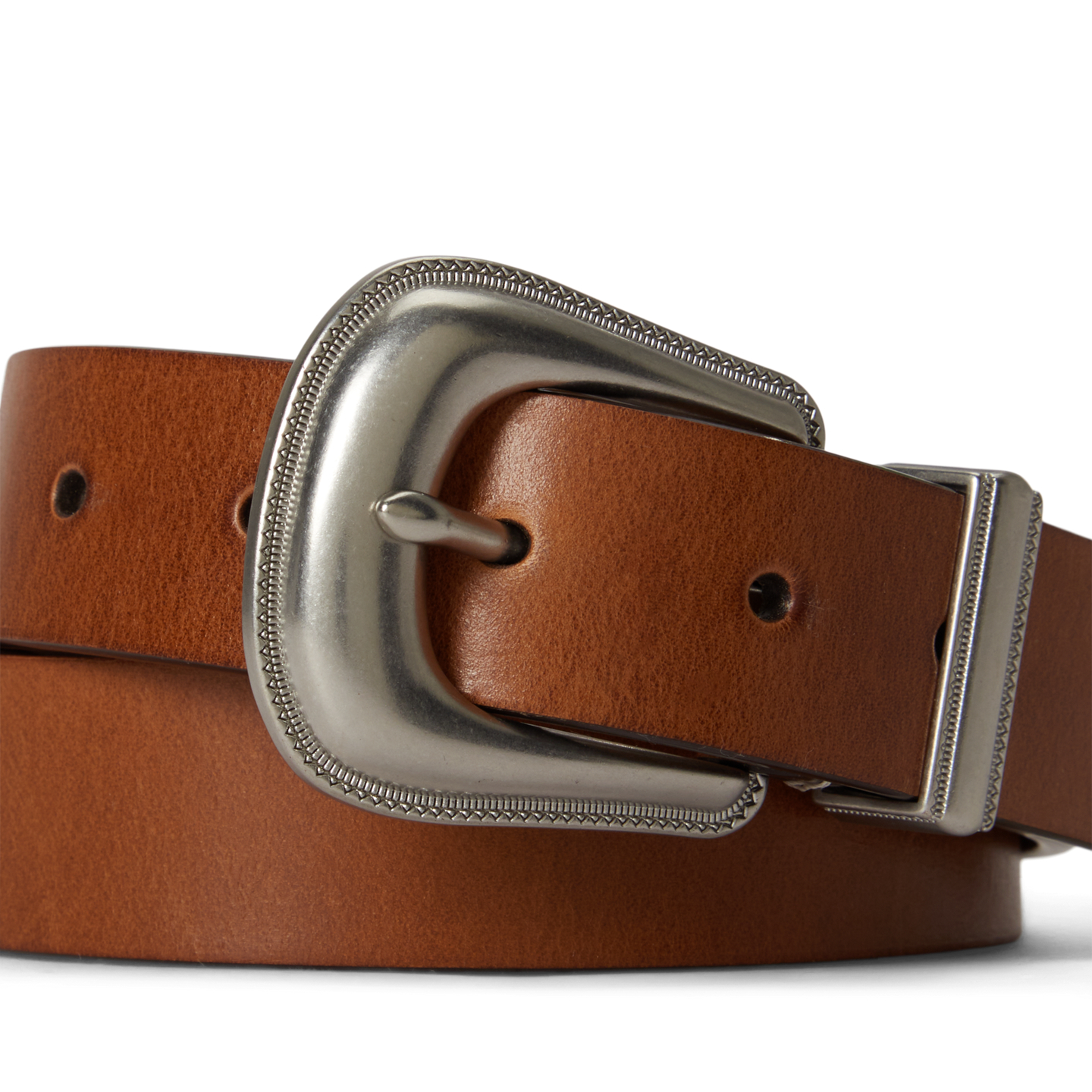 Мужской ремень Ralph Lauren Leather Western, цвет: Рыжевато-коричневый — фото 1