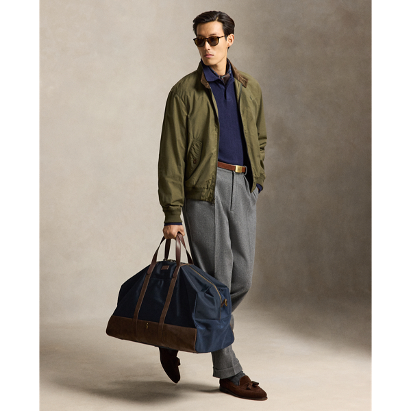 Suede-Trim Duffel Bag