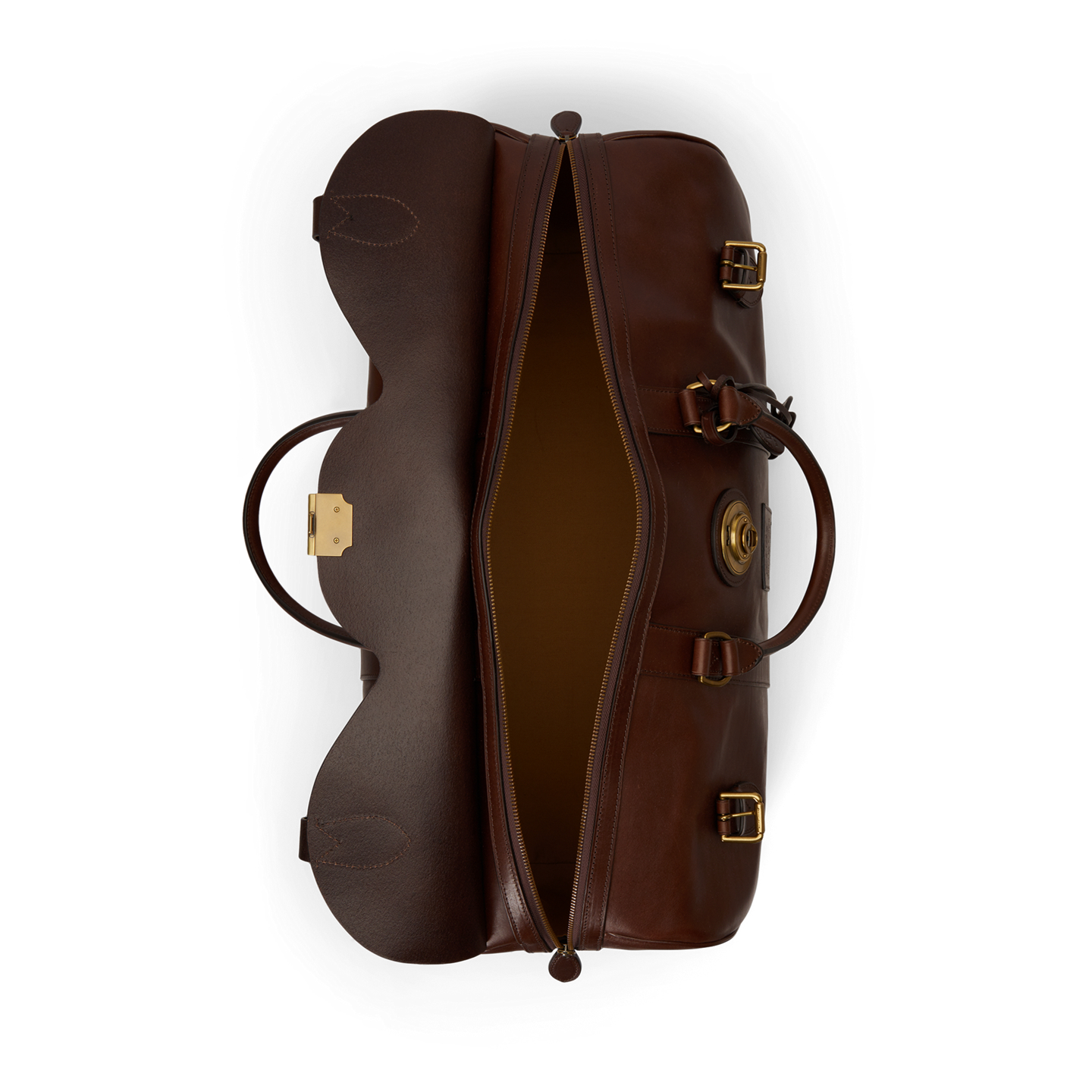 Мужская сумка Ralph Lauren Heritage Lock Leather Large Duffel, цвет: Коричневый — фото 3