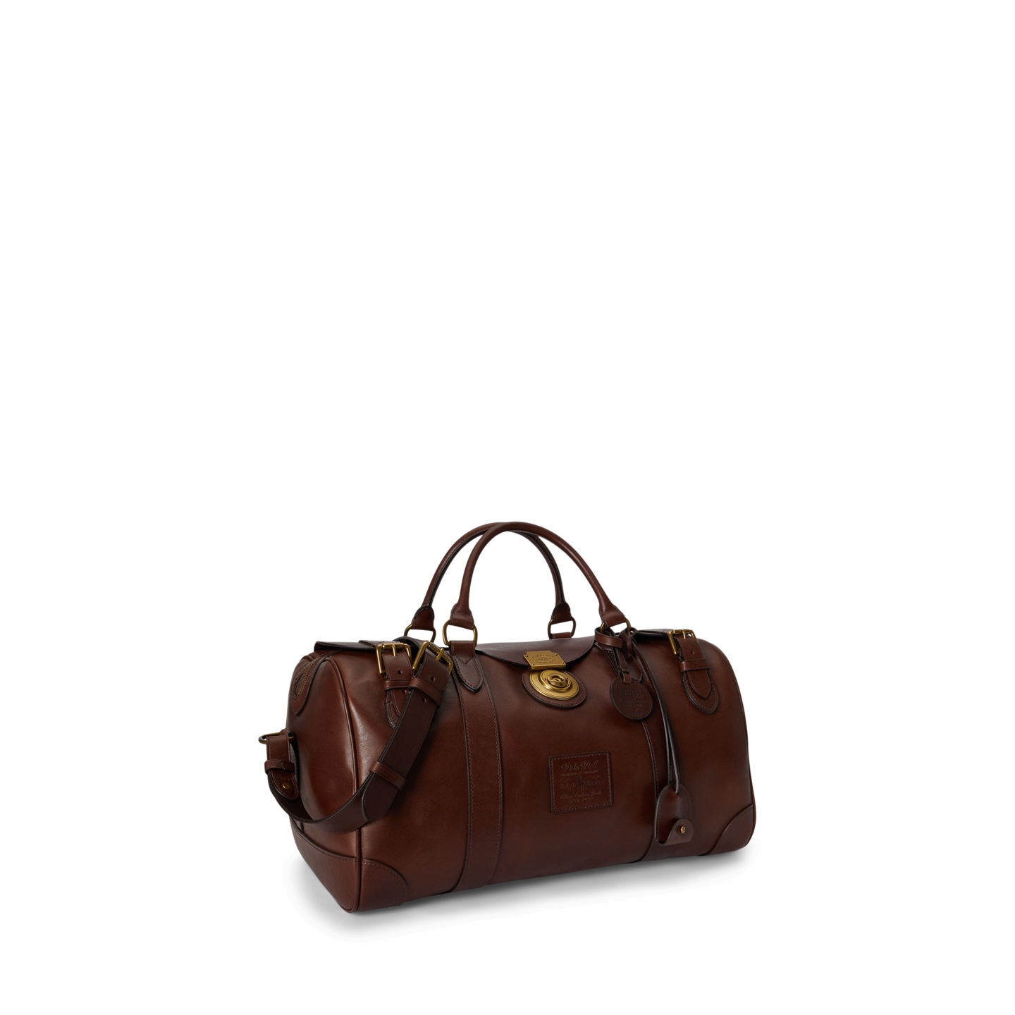 Мужская сумка Ralph Lauren Heritage Lock Leather Small Duffel, цвет: Коричневый — фото 1