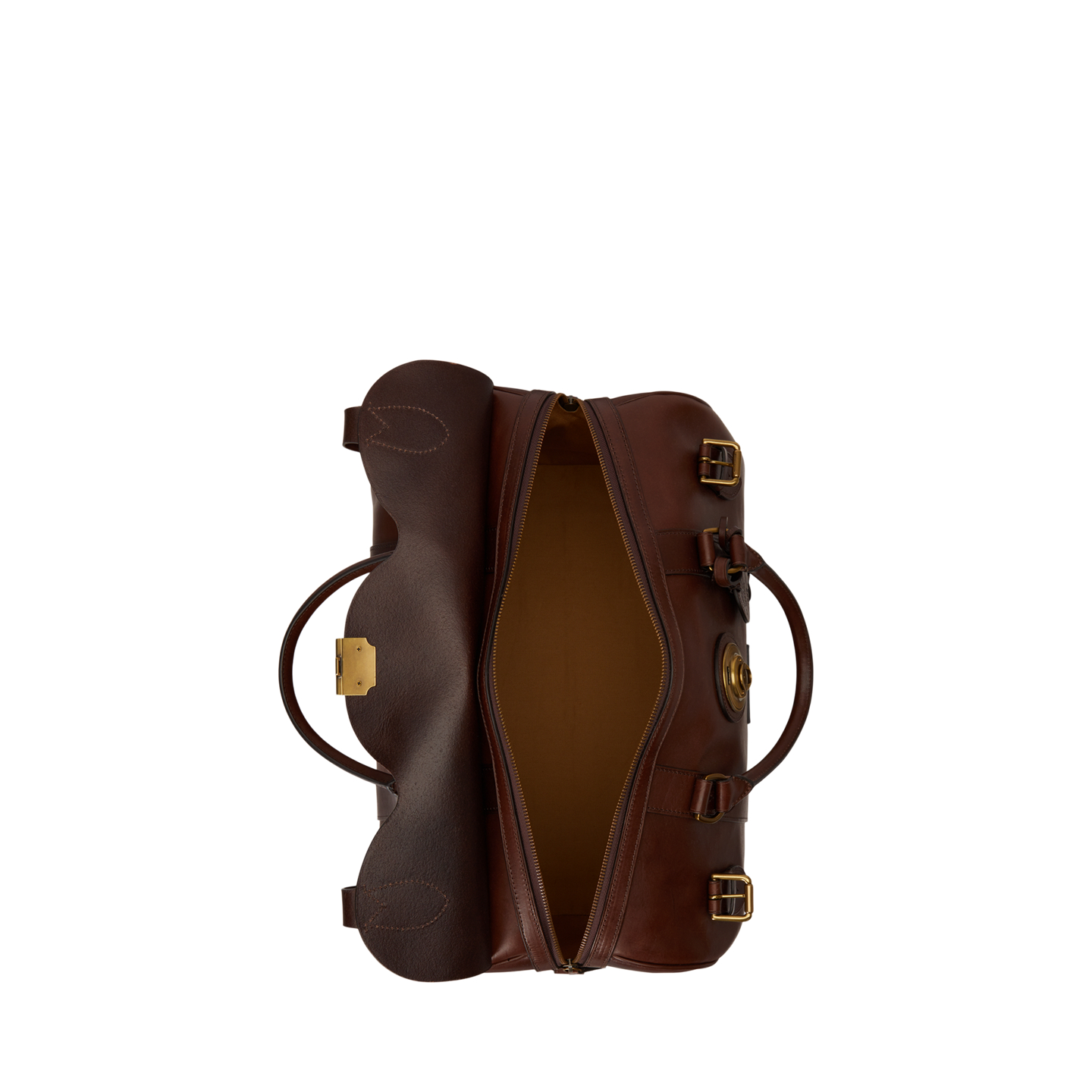 Мужская сумка Ralph Lauren Heritage Lock Leather Small Duffel, цвет: Коричневый — фото 2