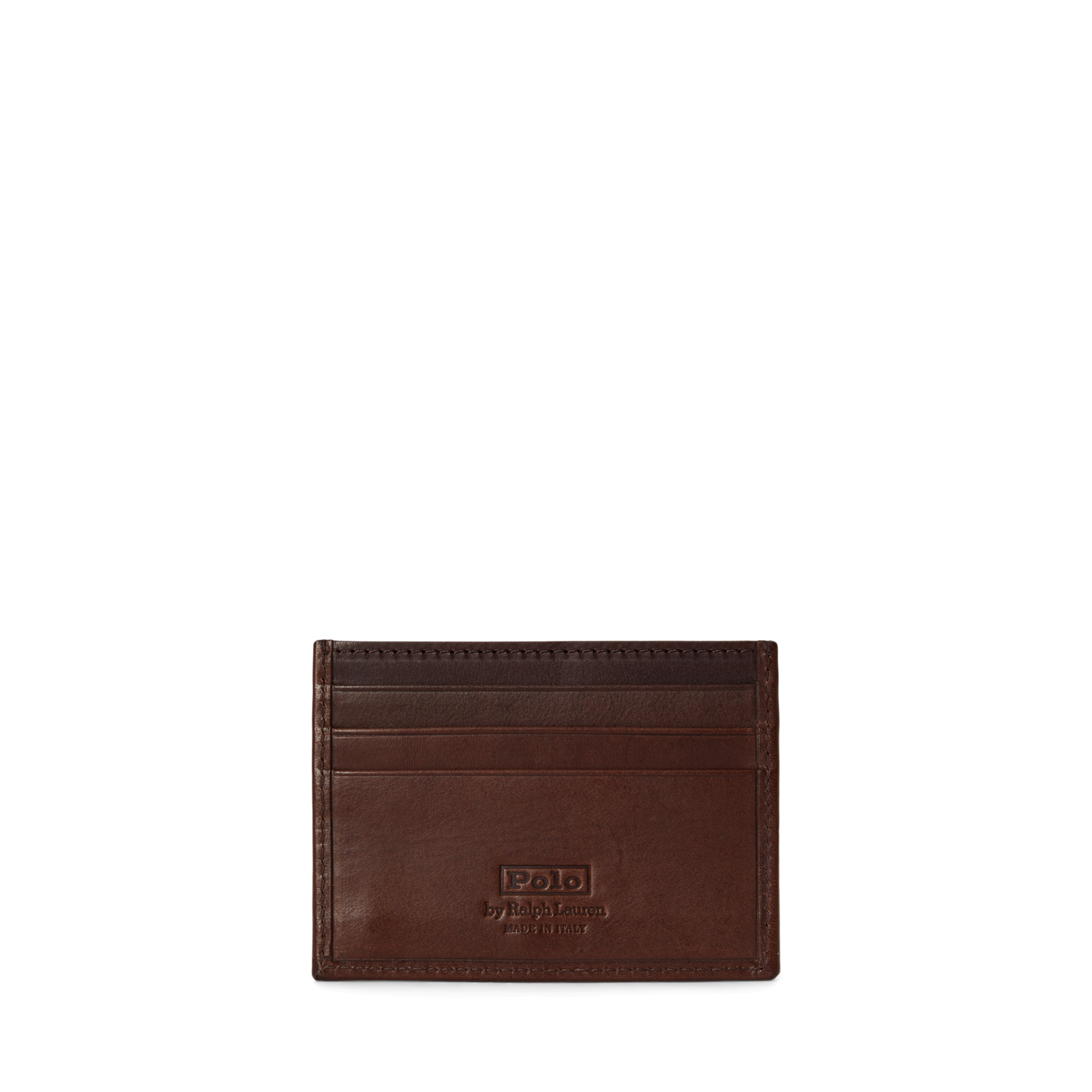 Мужской кошелёк Ralph Lauren Burnished Leather Card Case, цвет: Коричневый — фото 1