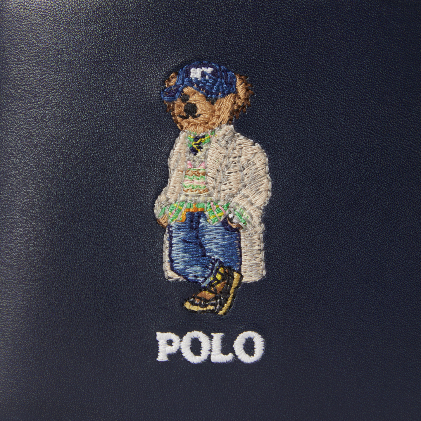 Мужской кошелёк Ralph Lauren Polo Bear Leather Billfold Wallet, цвет: Тёмно-синий — фото 2