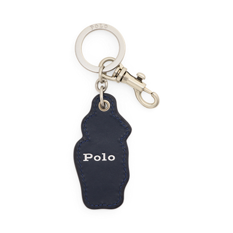 Мужской брелок Ralph Lauren US Open Polo Bear Leather Key Fob, цвет: Тёмно-синий