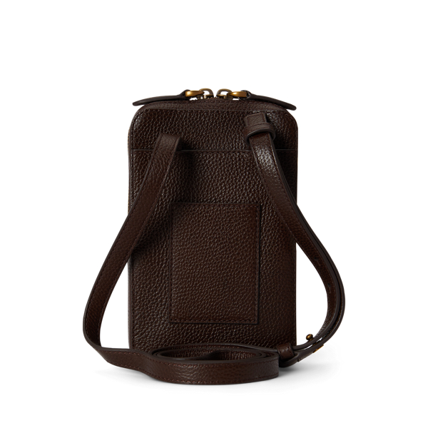 Pebbled Leather Crossbody Phone Pouch