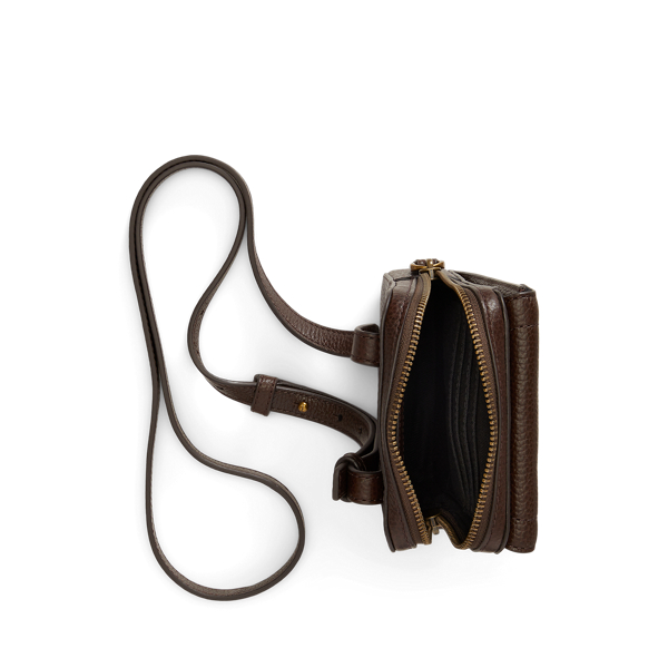 Pebbled Leather Crossbody Phone Pouch