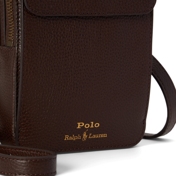 Pebbled Leather Crossbody Phone Pouch