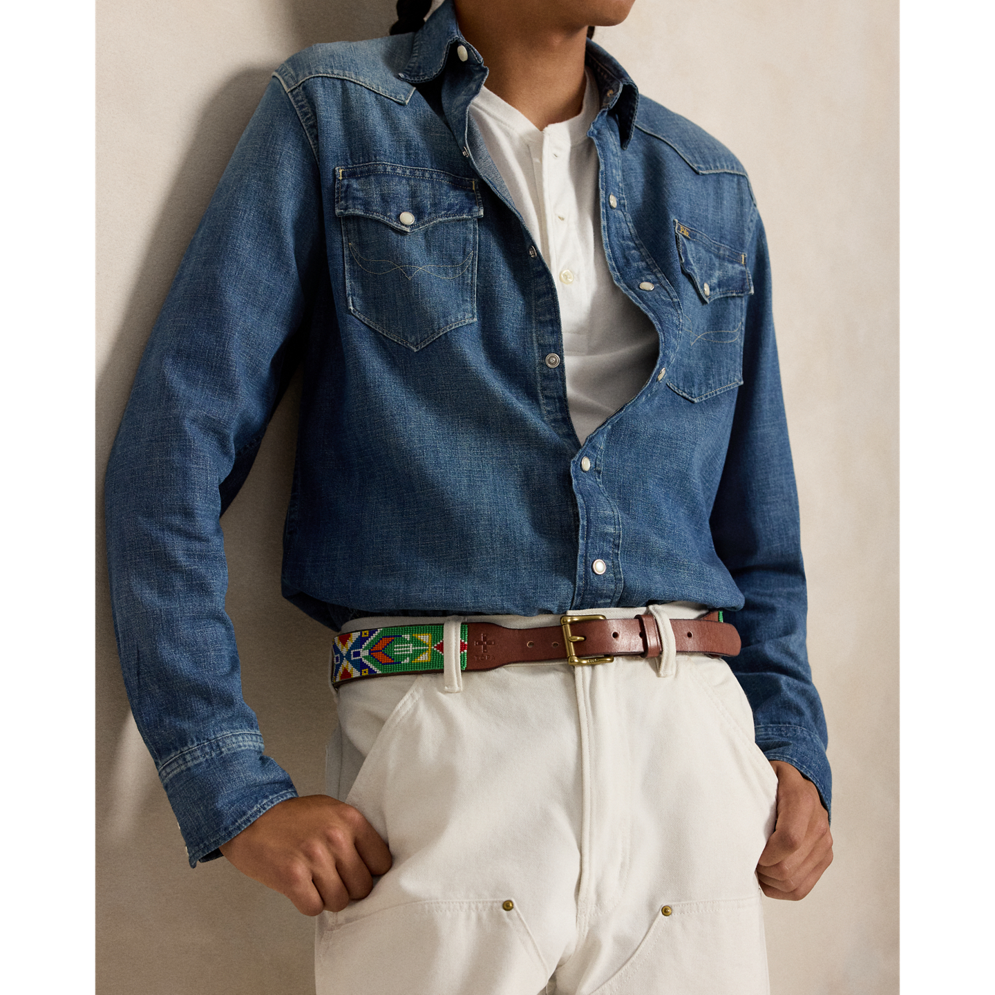 Мужской ремень Ralph Lauren PRL x TÓPA Earth’s Embrace Beaded, цвет: Разноцветный — фото 3