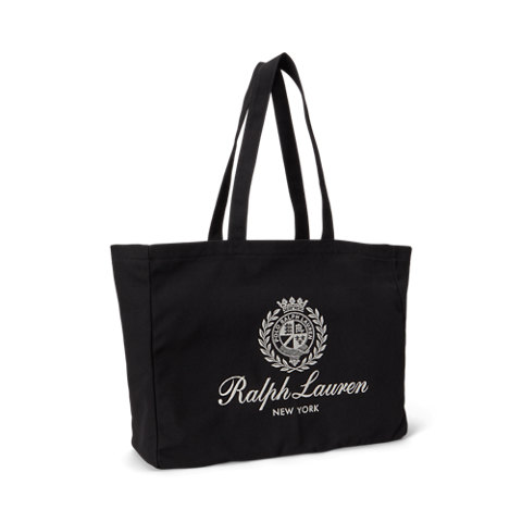 Мужская сумка Ralph Lauren Crest-Embroidered Canvas Tote, цвет: Чёрный