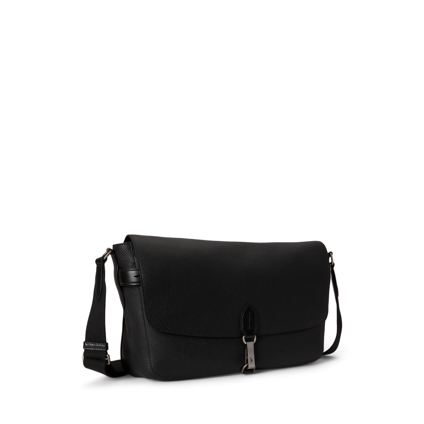 Мужская сумка Ralph Lauren Polo ID Pebbled Leather Messenger, цвет: Чёрный — фото 1