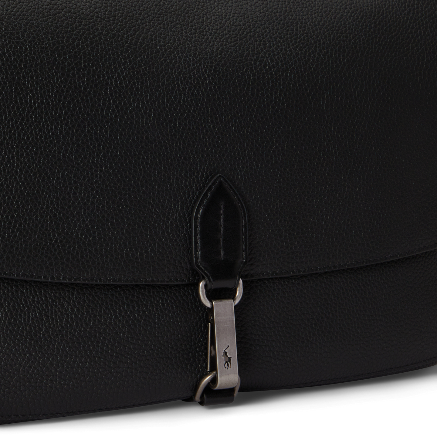 Мужская сумка Ralph Lauren Polo ID Pebbled Leather Messenger, цвет: Чёрный — фото 3