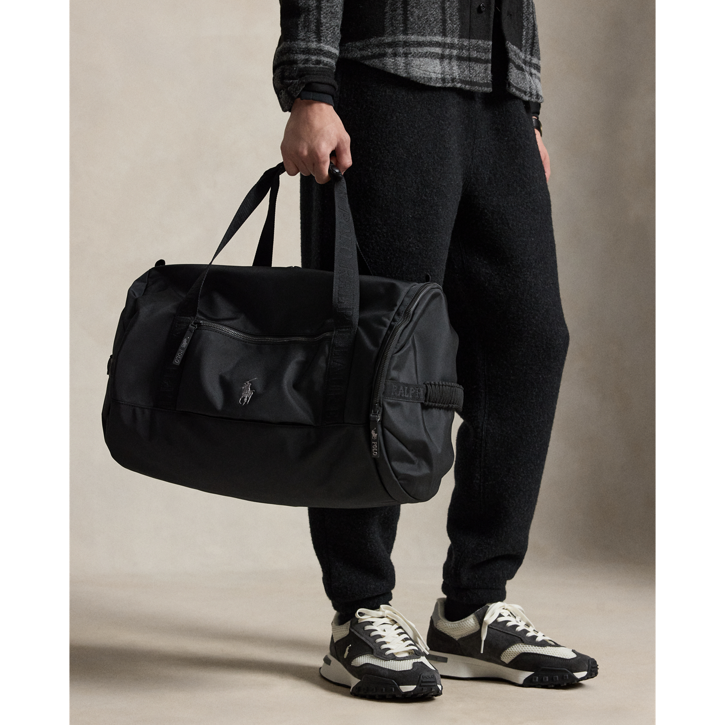 Мужская сумка Ralph Lauren Logo-Trim Duffel, цвет: Чёрный — фото 5