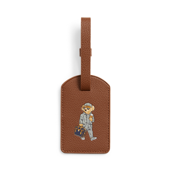 Polo Bear Pebbled Leather Luggage Tag