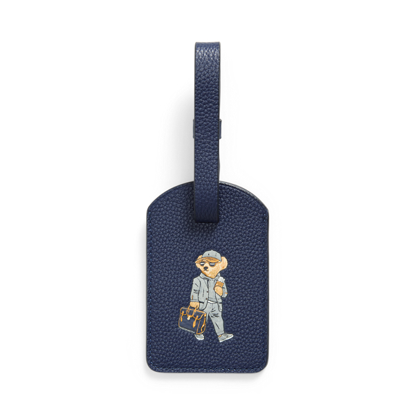 Newport Navy Polo Bear Pebbled Leather Luggage Tag Polo Ralph Lauren 1