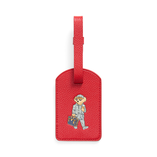 Gegranuleerd leren Polo Bear bagagelabel