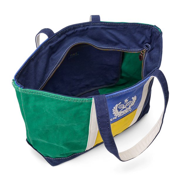 Navy Multi US Open Crest Canvas Tote Polo Ralph Lauren 5
