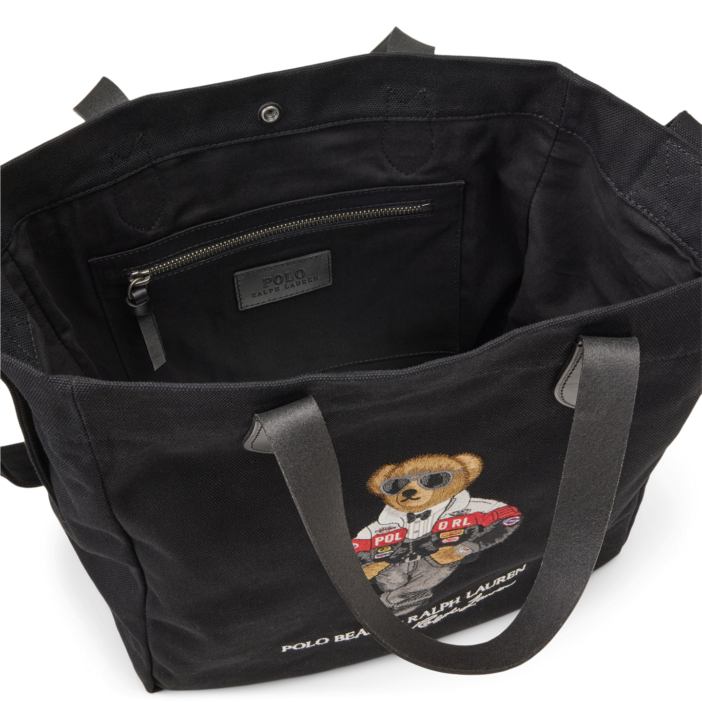 Мужская сумка Ralph Lauren Polo Bear Canvas Shopper Tote, цвет: Чёрный — фото 3