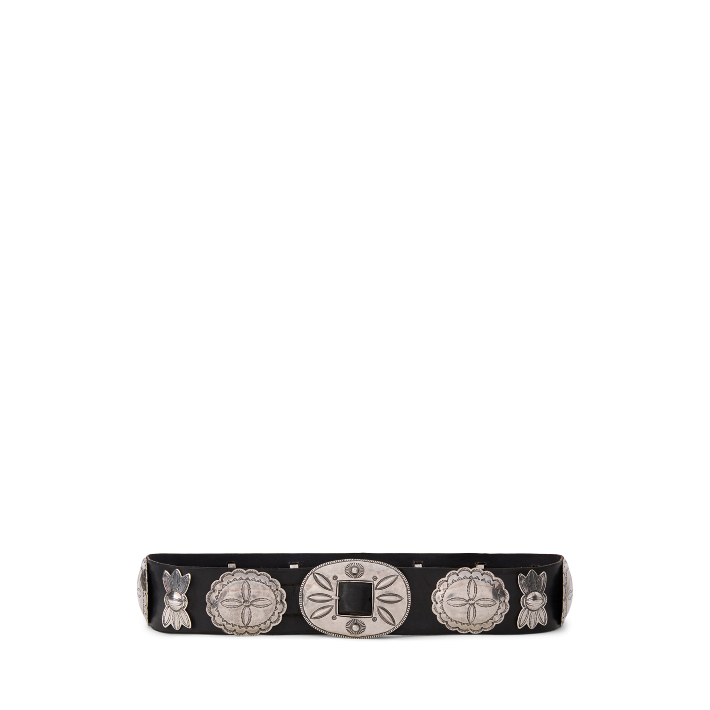 Женский ремень Ralph Lauren Leather Cast Concho Belt, цвет: Чёрный — фото 3