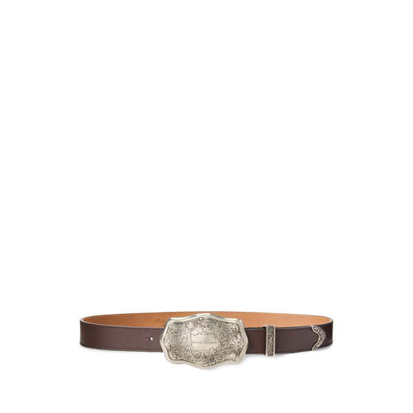 Tooled Buckle Calfskin Belt for Women Ralph Lauren UK