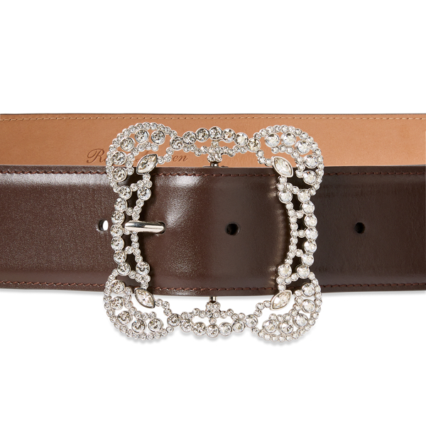 Crystal Buckle Box Calfskin Belt