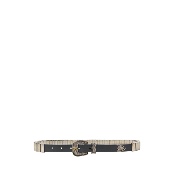 Western Box Calfskin Skinny Belt