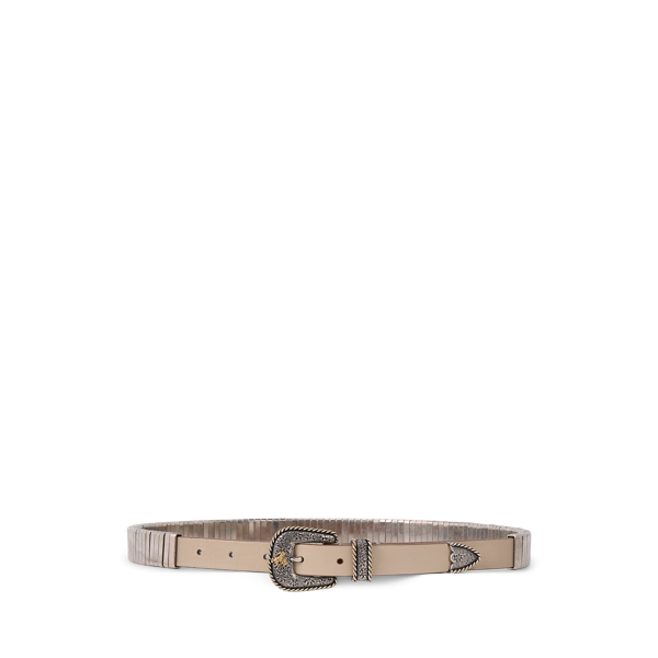 Western Calfskin Skinny Belt