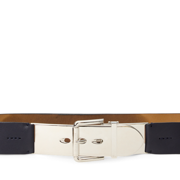 Lux Navy Calfskin Letter-Opener Belt Ralph Lauren Collection 2