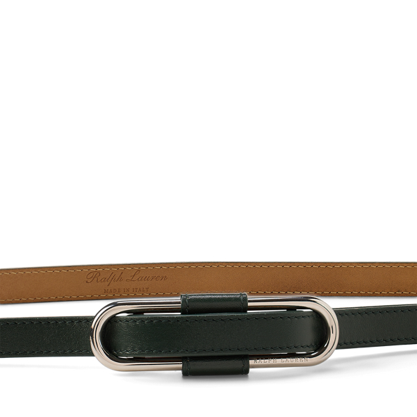 Schmaler Kalbsledergürtel mit Schnalle