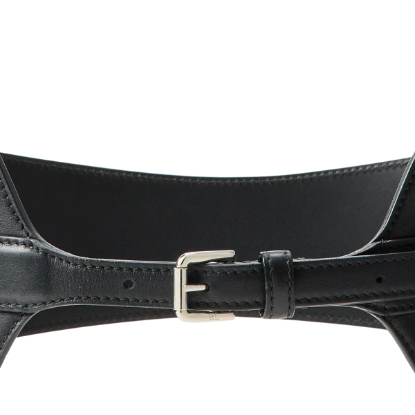 Ceinture corset large en vachette Ralph Lauren Collection en Noir 2