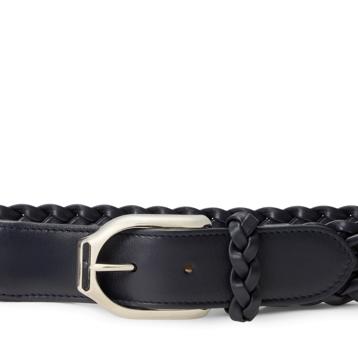 Женский ремень Ralph Lauren Welington Braided Calfskin, цвет: Тёмно-синий — фото 1