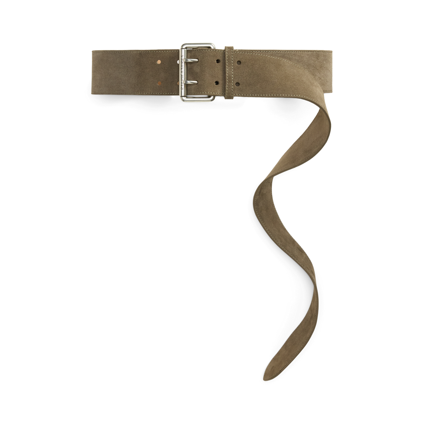 Женский ремень Ralph Lauren Calf-Suede Double-Prong Long, цвет: Тёмный серо-коричневый — фото 2