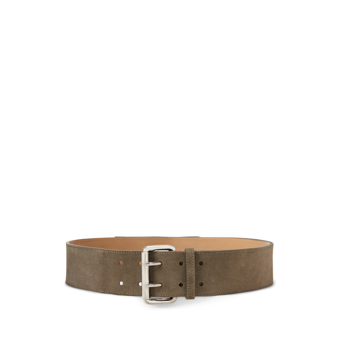 Женский ремень Ralph Lauren Calf-Suede Double-Prong Long, цвет: Тёмный серо-коричневый — фото 4