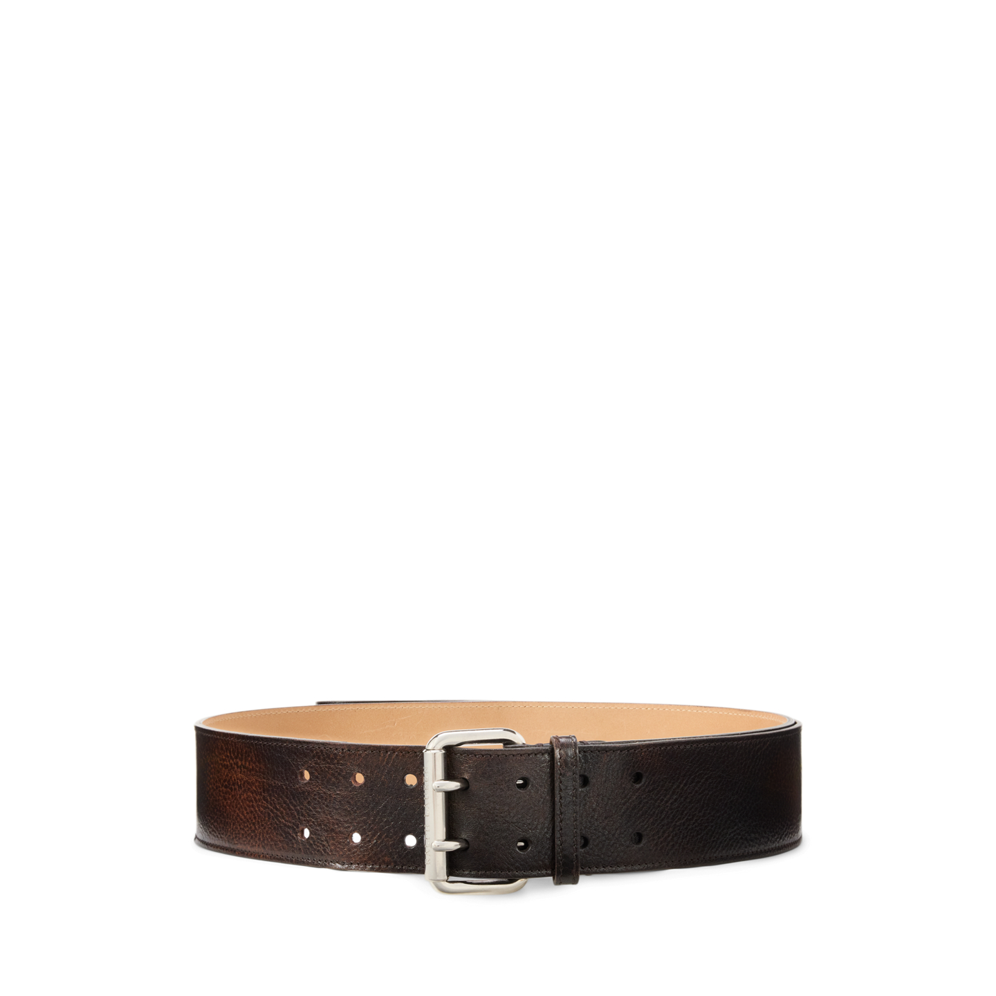Женский ремень Ralph Lauren Distressed Double-Prong Long, цвет: Винтажный коричневый — фото 4